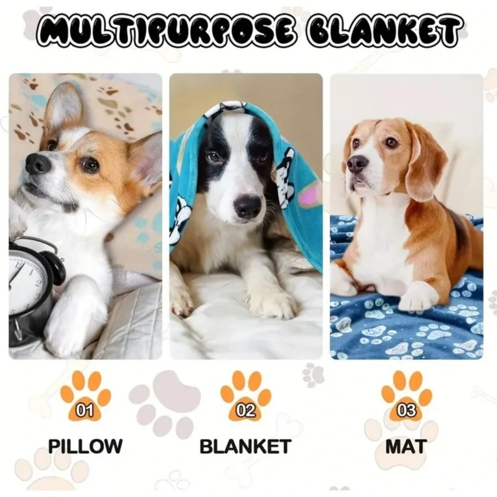Warm & Soft Fluffy Fleece Flannel Pet Cat Dog Blanket Throw 43